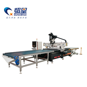 Automatic Linear tool changer ATC CNC Router with drilling and labeling machine