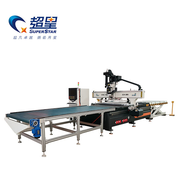 Automatic Linear tool changer ATC CNC Router with drilling and labeling machine