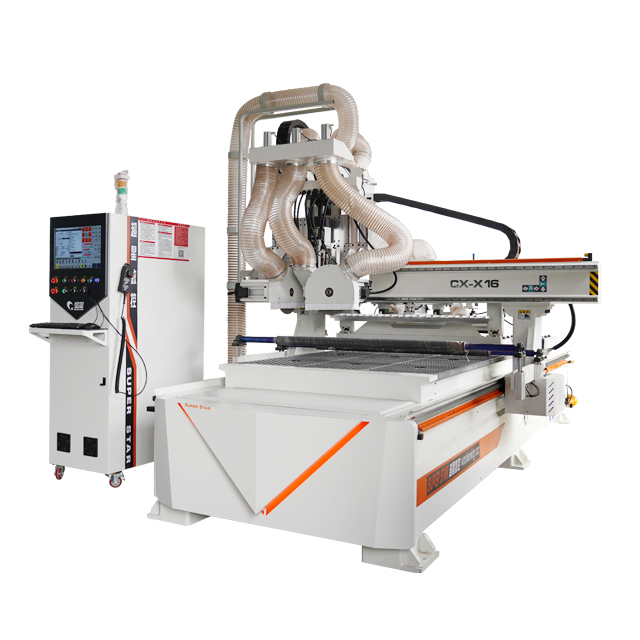 X16 ATC CNC Router Witj Inline Knife Change And Saw Blade