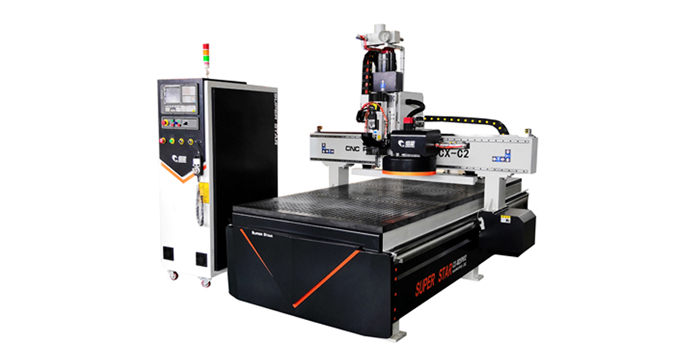 What should be prepared before starting the CNC cutting machine for panel furniture?