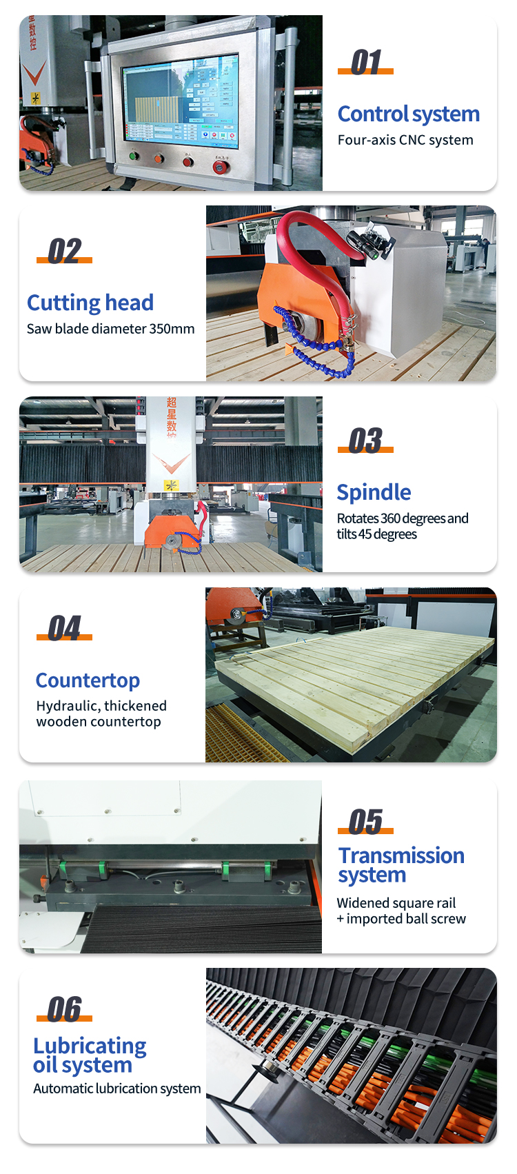 stone cutting machine detail