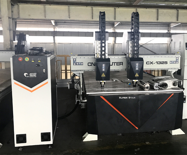 double head wood carving machine