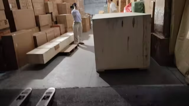 S-45 sliding table panel saw loaded into container for Ghana