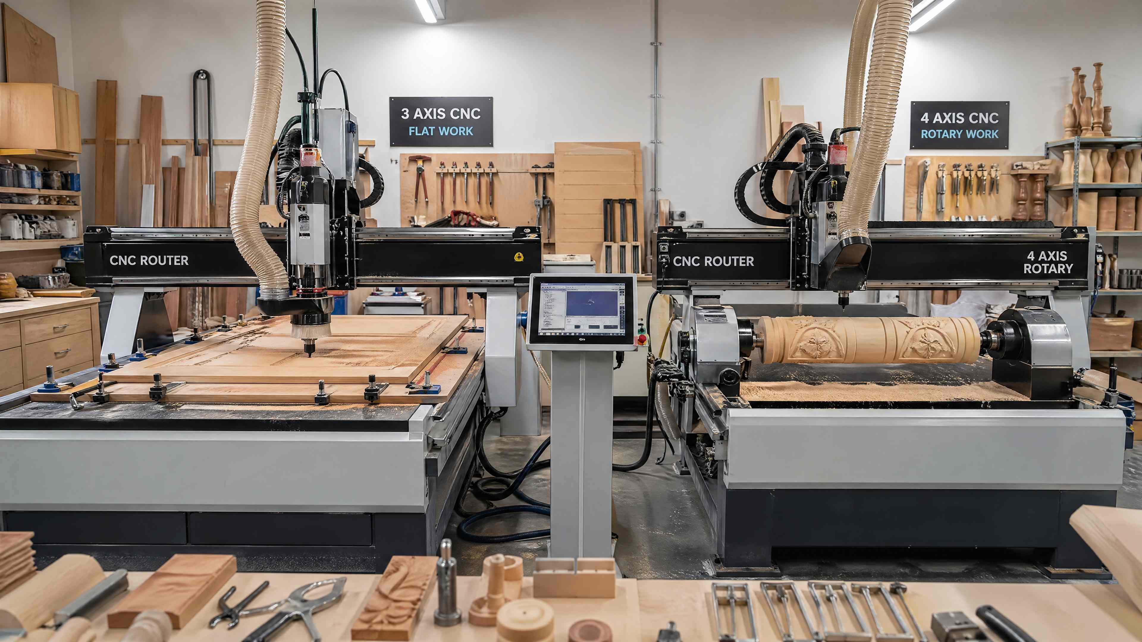 3-Axis vs 4-Axis Wood CNC Router